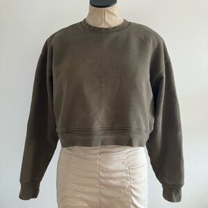 Girlfriend Collective Dark Olive Crew Neck Sweatshirt